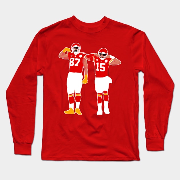 Mahomes and travis kelce kc chiefs Long Sleeve T-Shirt by Qrstore